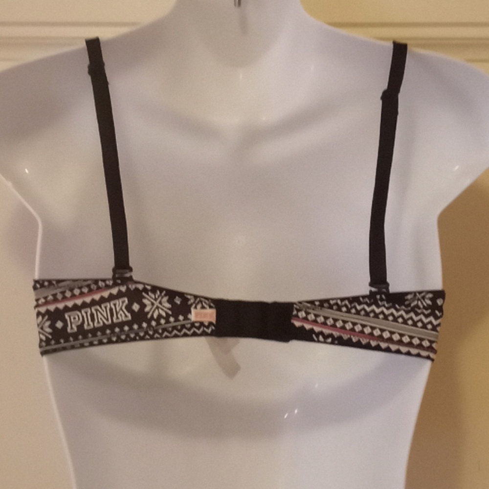 VS PINK Striped Snowflake Bra - Picture 5 of 12